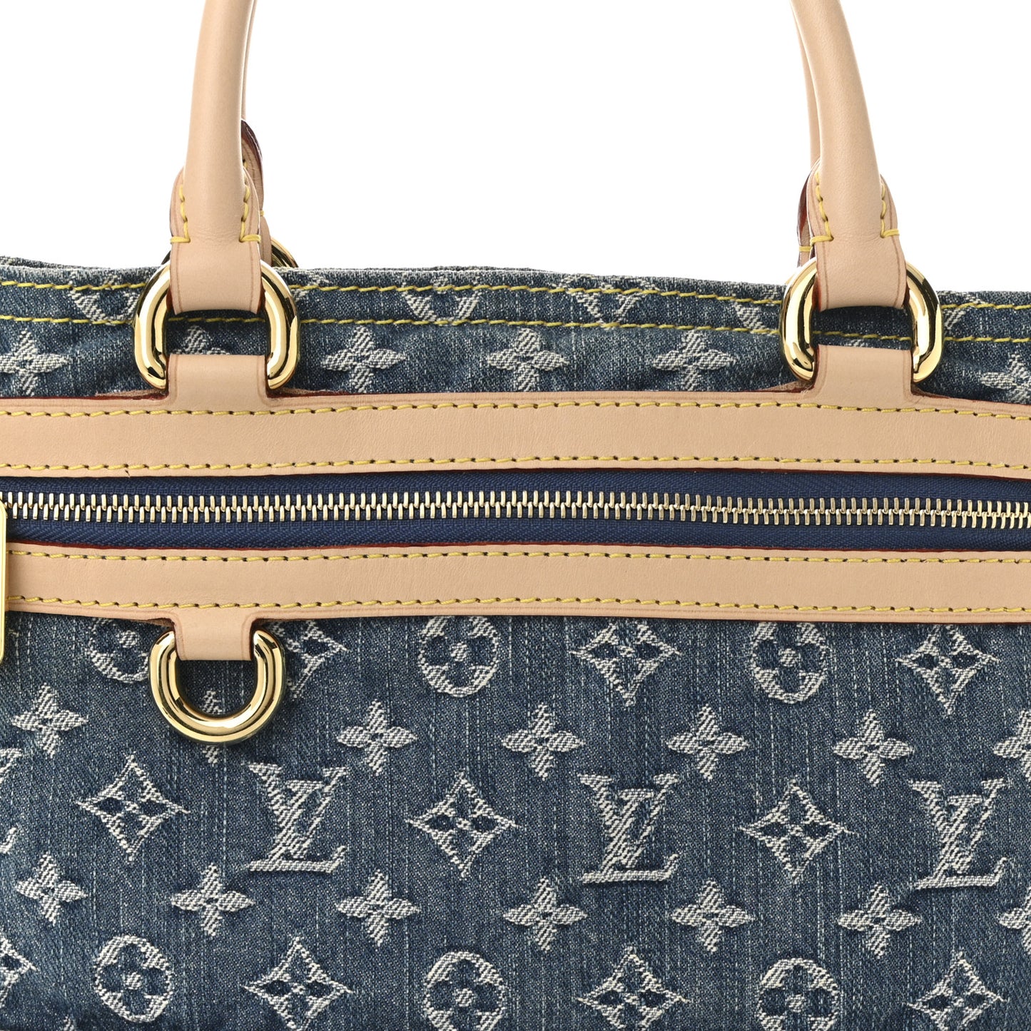 Monogram Denim Sac Plat Blue