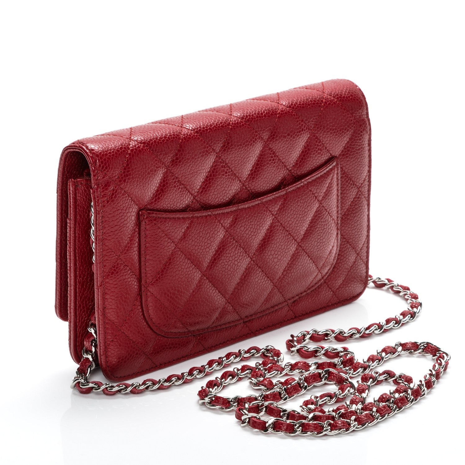 Chanel Caviar Quilted Wallet On Chain WOC Red 3 of 8