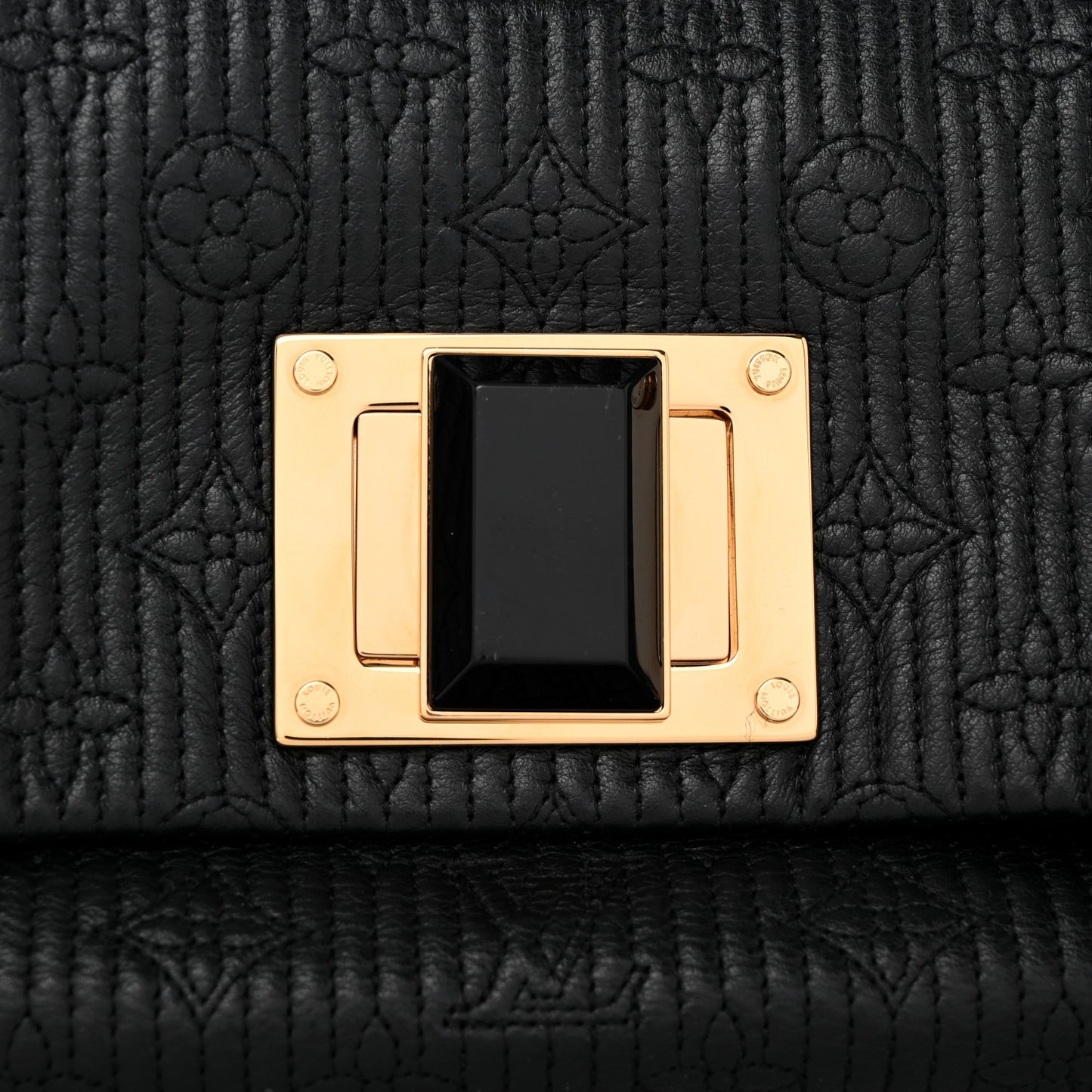 Calfskin Quilted Monogram Altair Clutch Black