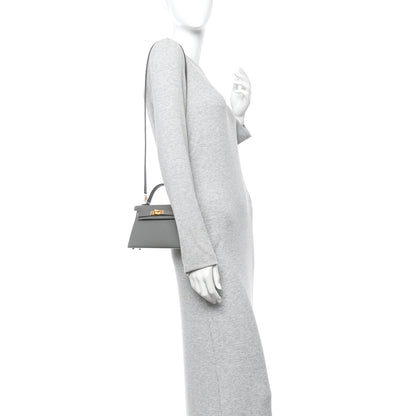 Hermes Madame Calfskin Mini Kelly Sellier 20 Gris Meyer 2 of 12