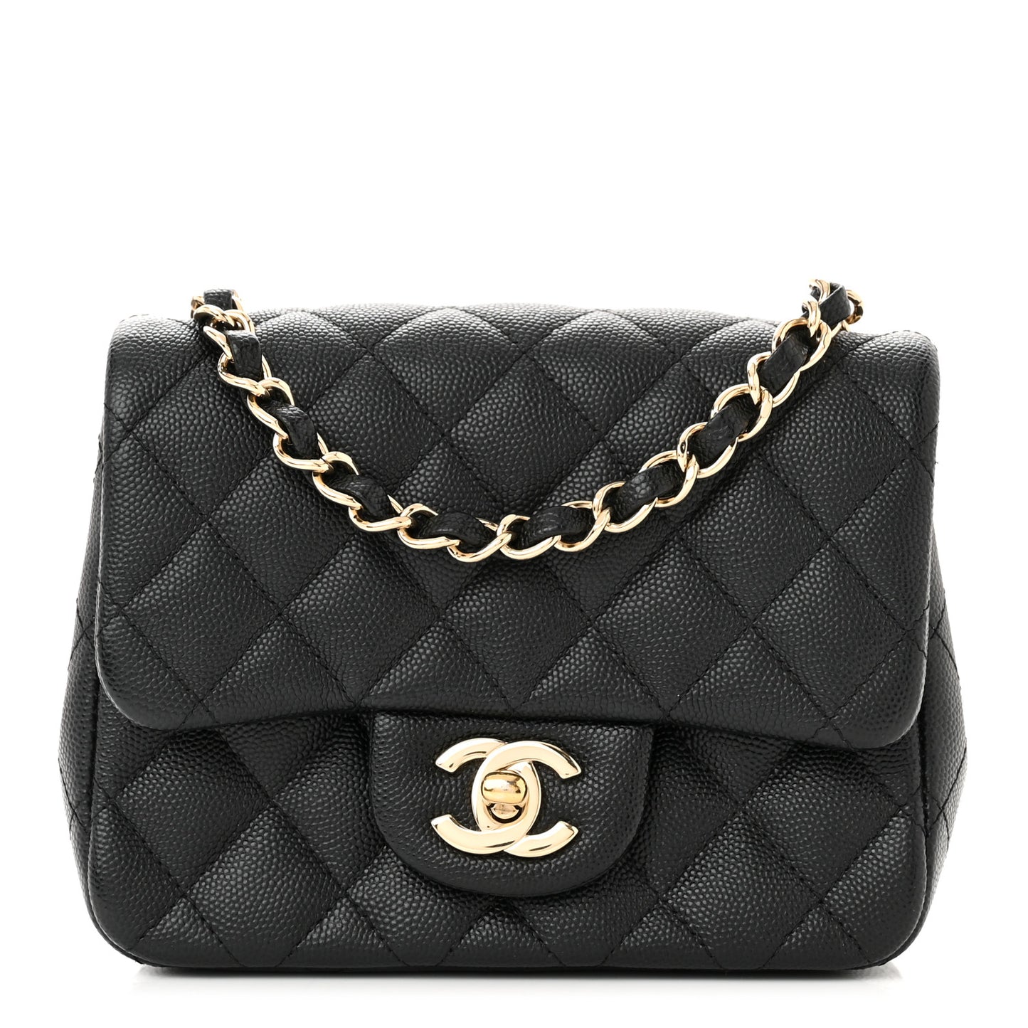 Caviar Quilted Mini Square Flap Black