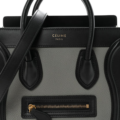 Celine Baby Grained Calfskin Nano Tri-Color Luggage Zinc Almond 7 of 9