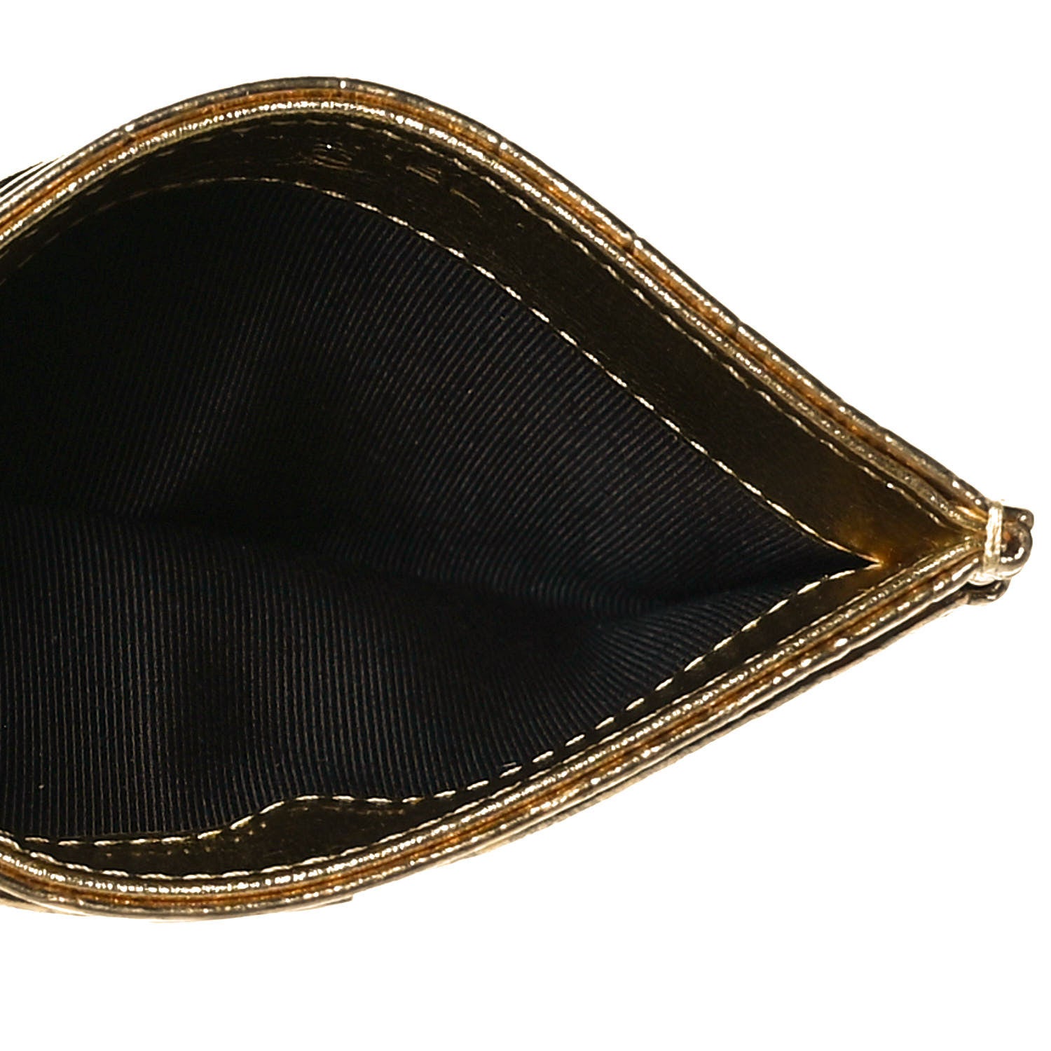 Chanel Metallic Calfskin Crocodile Embossed Cocodile Card Holder Gold 5 of 7
