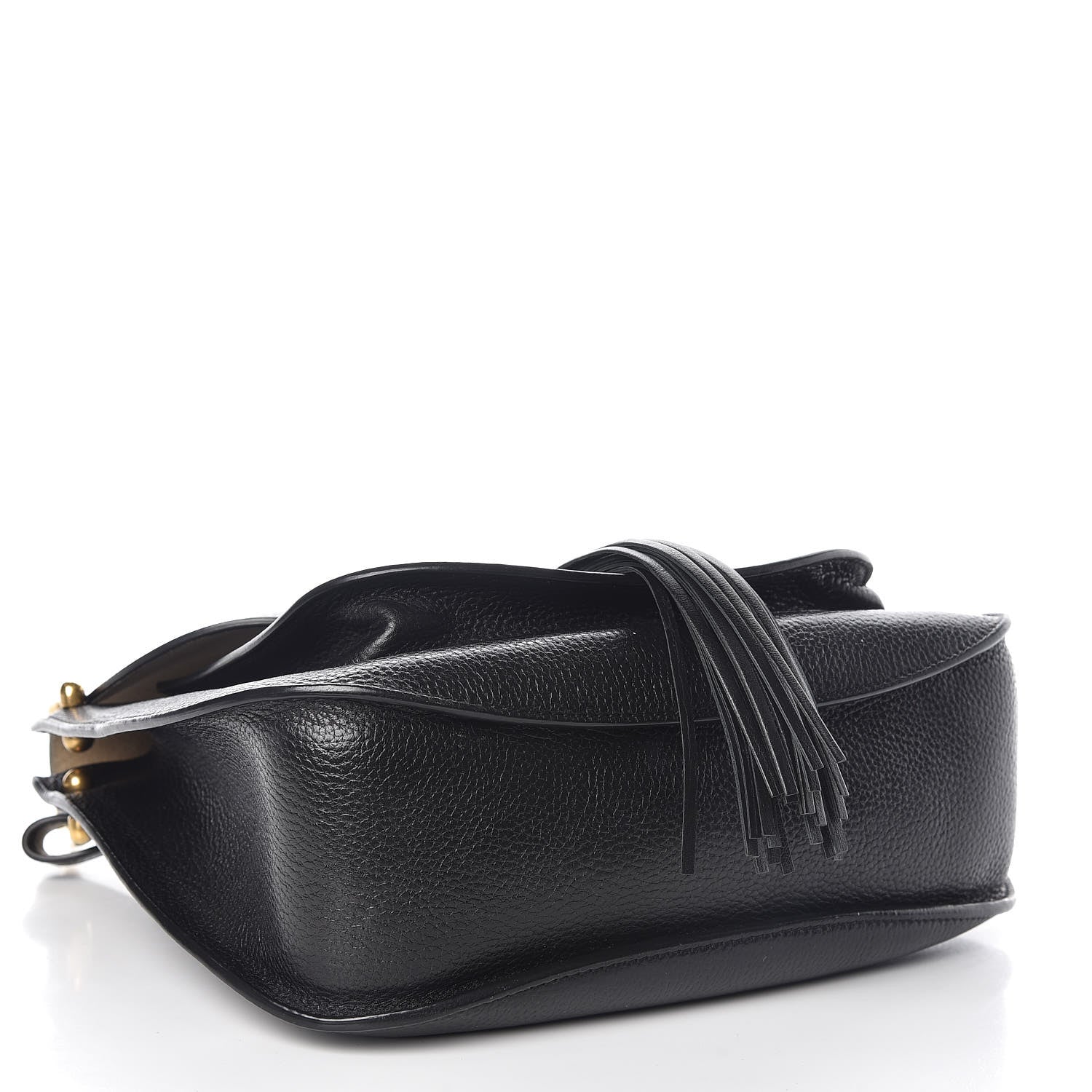 Chloe Grained Calfskin Medium Hudson Tassel Shoulder Bag Black 4 of 8