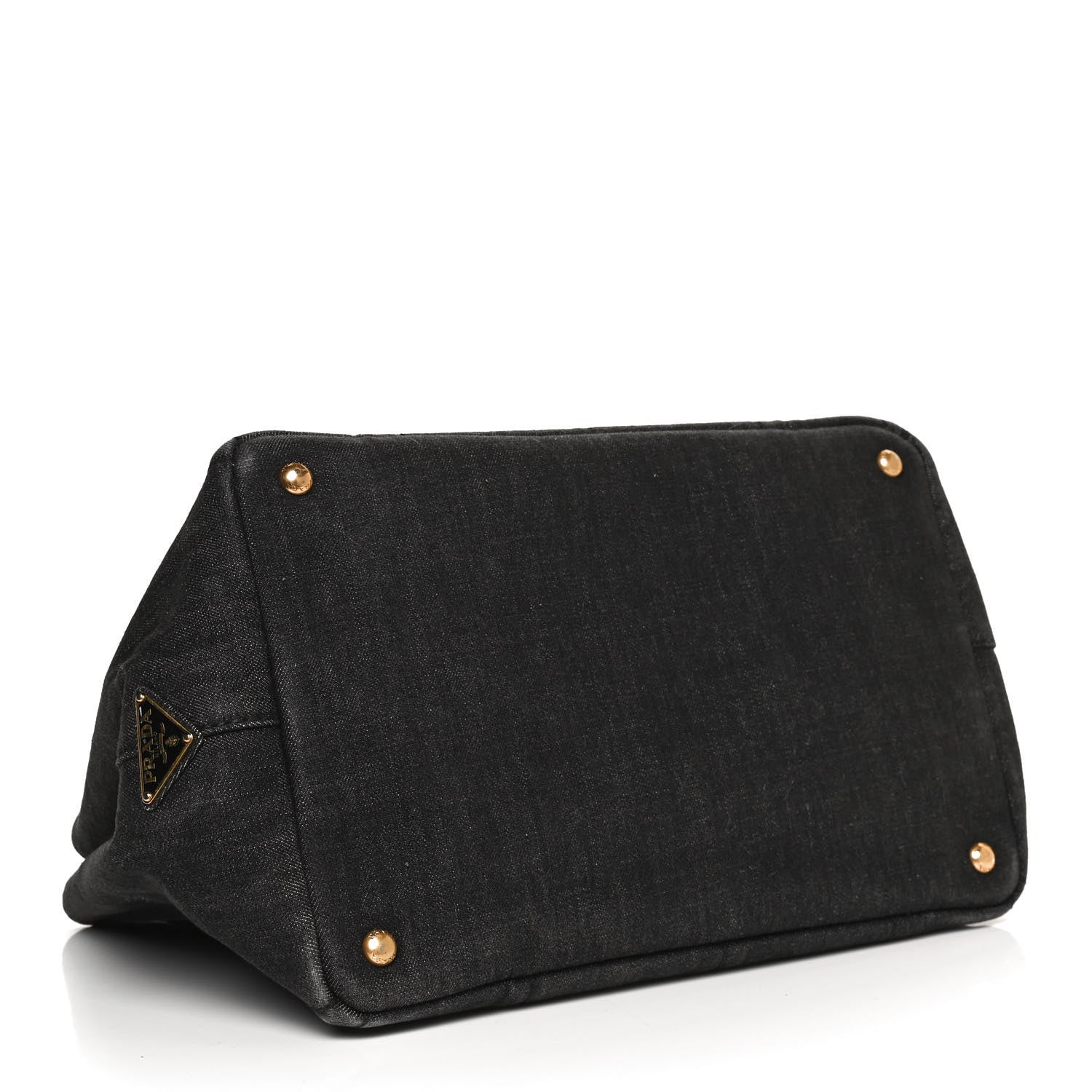 Prada Denim Logo Tote Black 4 of 10
