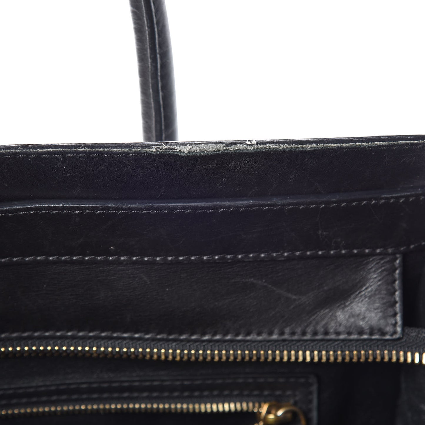 Smooth Calfskin Shrunken Lambskin Mini Bi-Color Luggage Black White