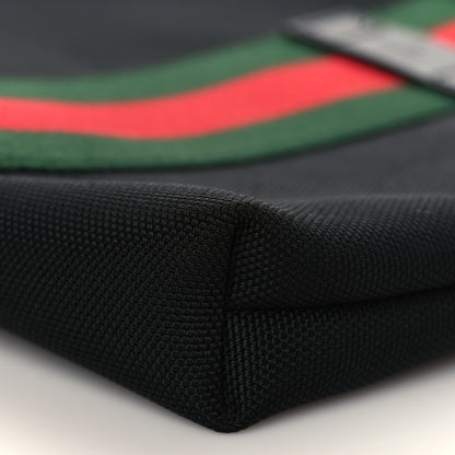 Gucci Techno Canvas Selleria Calfskin Web Small Flat Messenger Bag Black 8 of 8