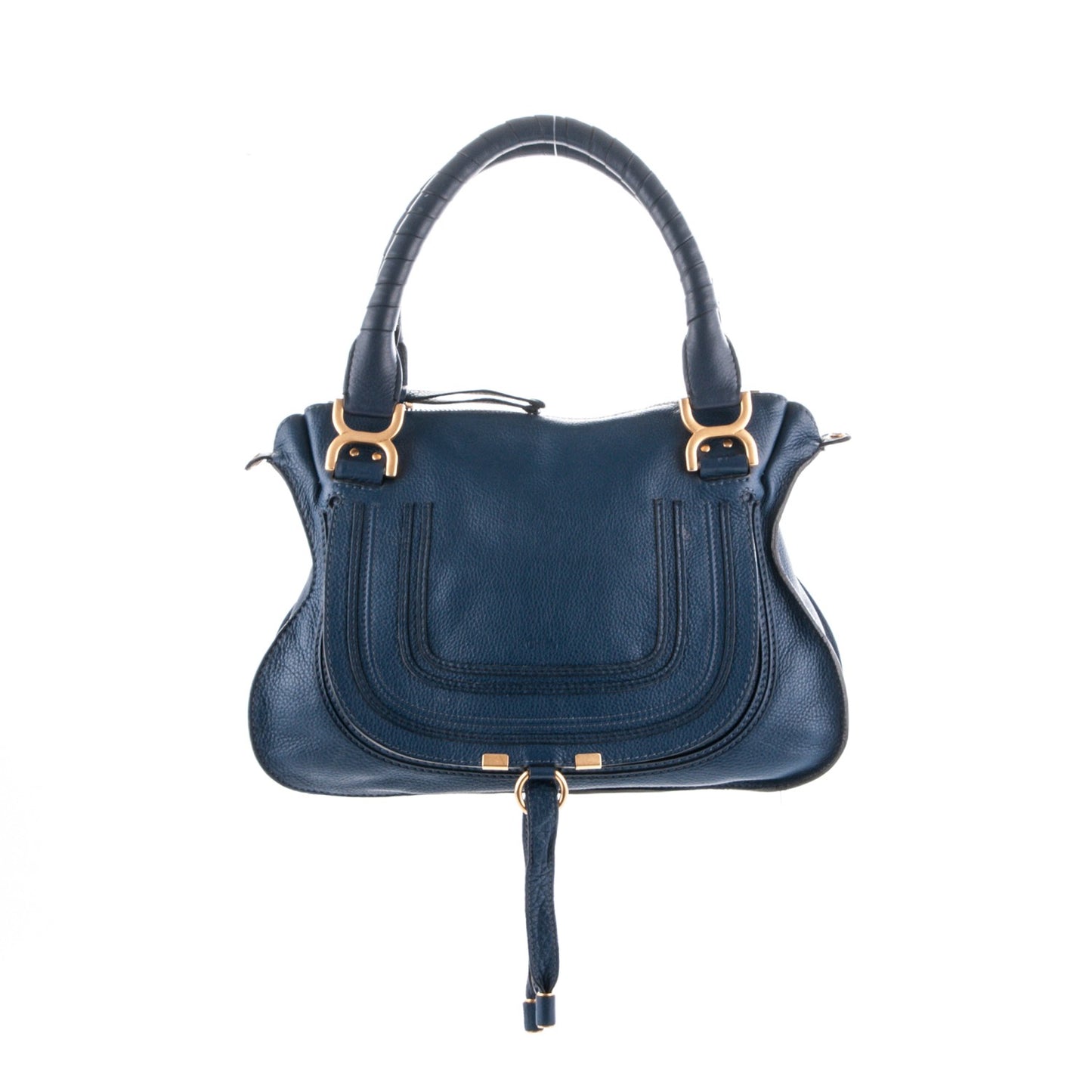 Calfskin Medium Marcie Satchel Royal Navy