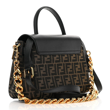 Versace X FENDI Grained Calfskin Fendace Medium La Medusa Top Handle Bag Black Brown 3 of 12