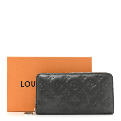 Louis Vuitton Lambskin Embossed Monogram Coussin Zippy Wallet Anthracite 13 of 13