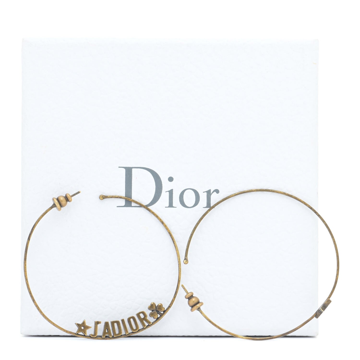 Christian Dior Metal J'Adior Hoop Earrings Aged Gold 4 of 4
