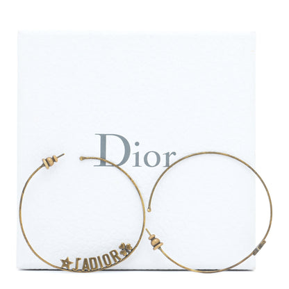 Christian Dior Metal J'Adior Hoop Earrings Aged Gold 4 of 4