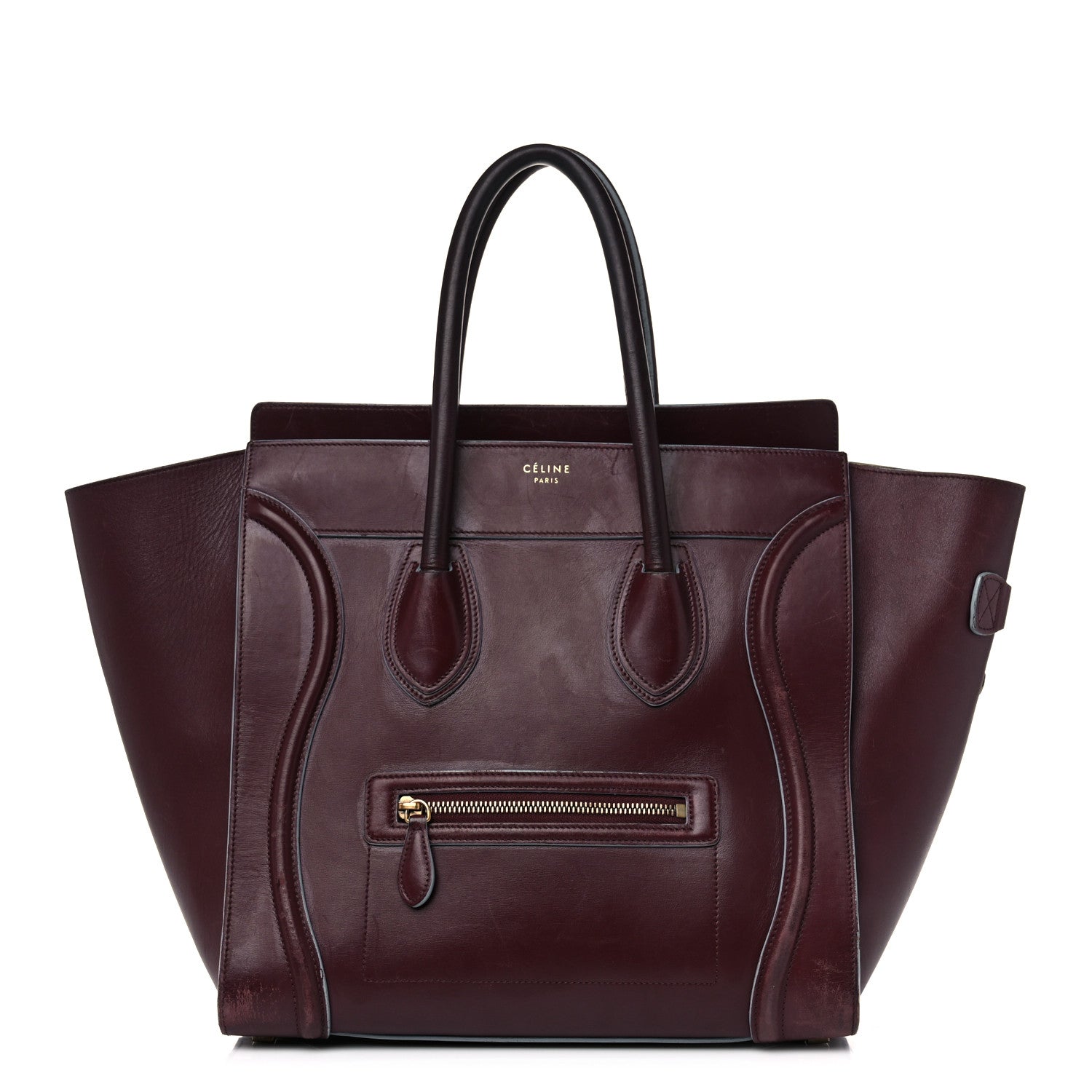 Celine Palmelato Mini Luggage Burgundy Azur Blue 1 of 33