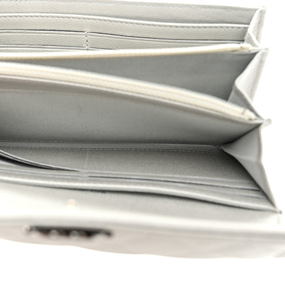 Chanel Metallic Caviar Quilted Large Boy Gusset Flap Wallet Silver 8 of 9