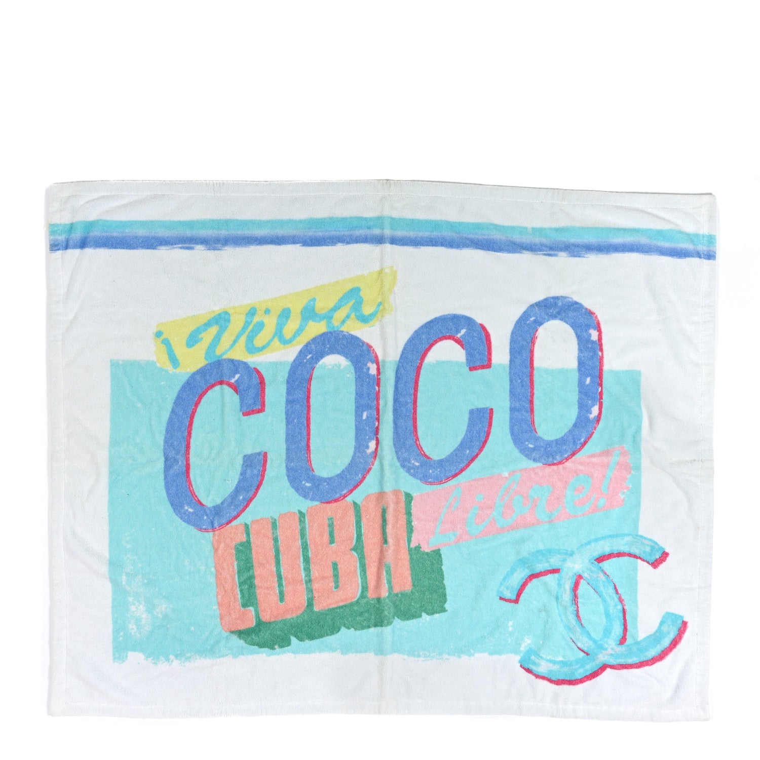 Chanel Cotton Coco Cuba Beach Towel Turquoise 1 of 4