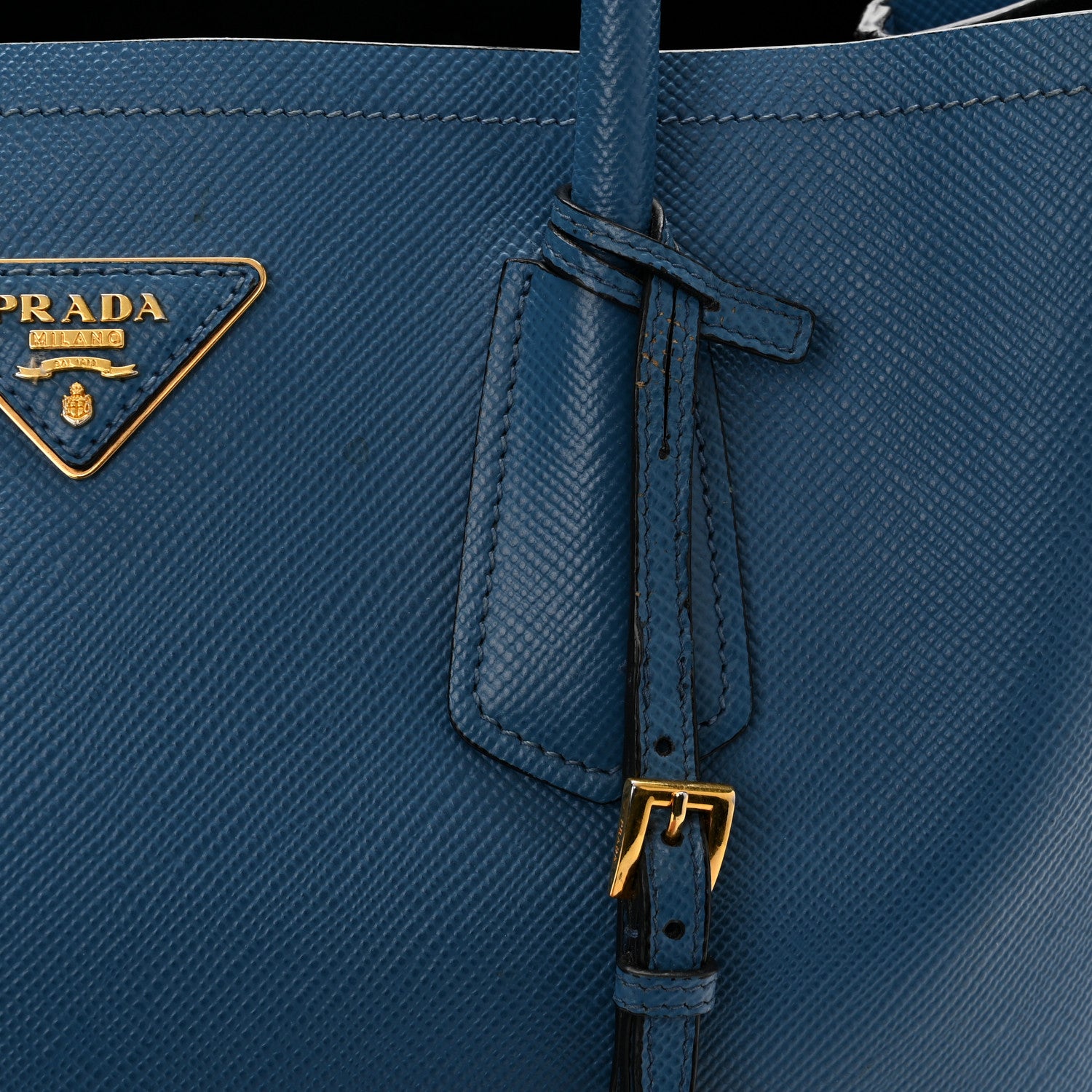 Prada Saffiano Cuir Medium Double Bag Cobalto 16 of 17