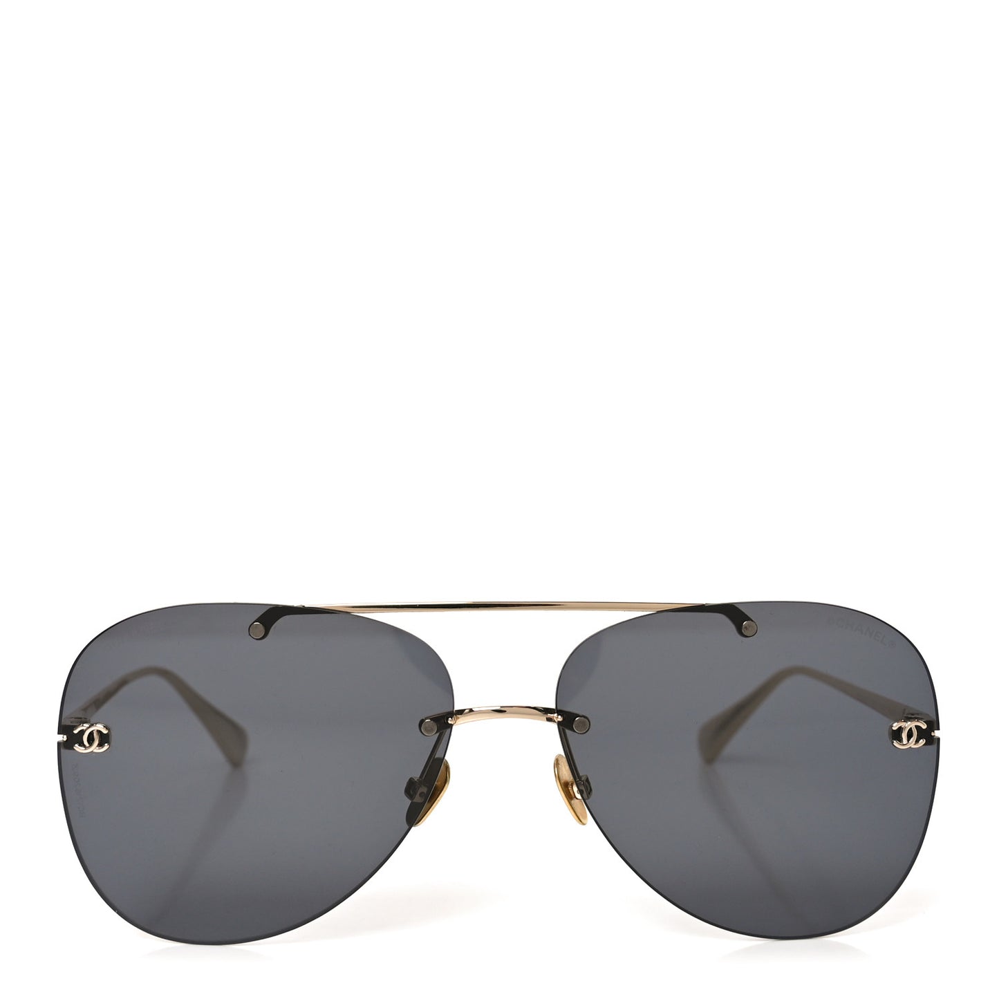 Titanium CC Pilot Aviator Sunglasses 4285-T Black Gold