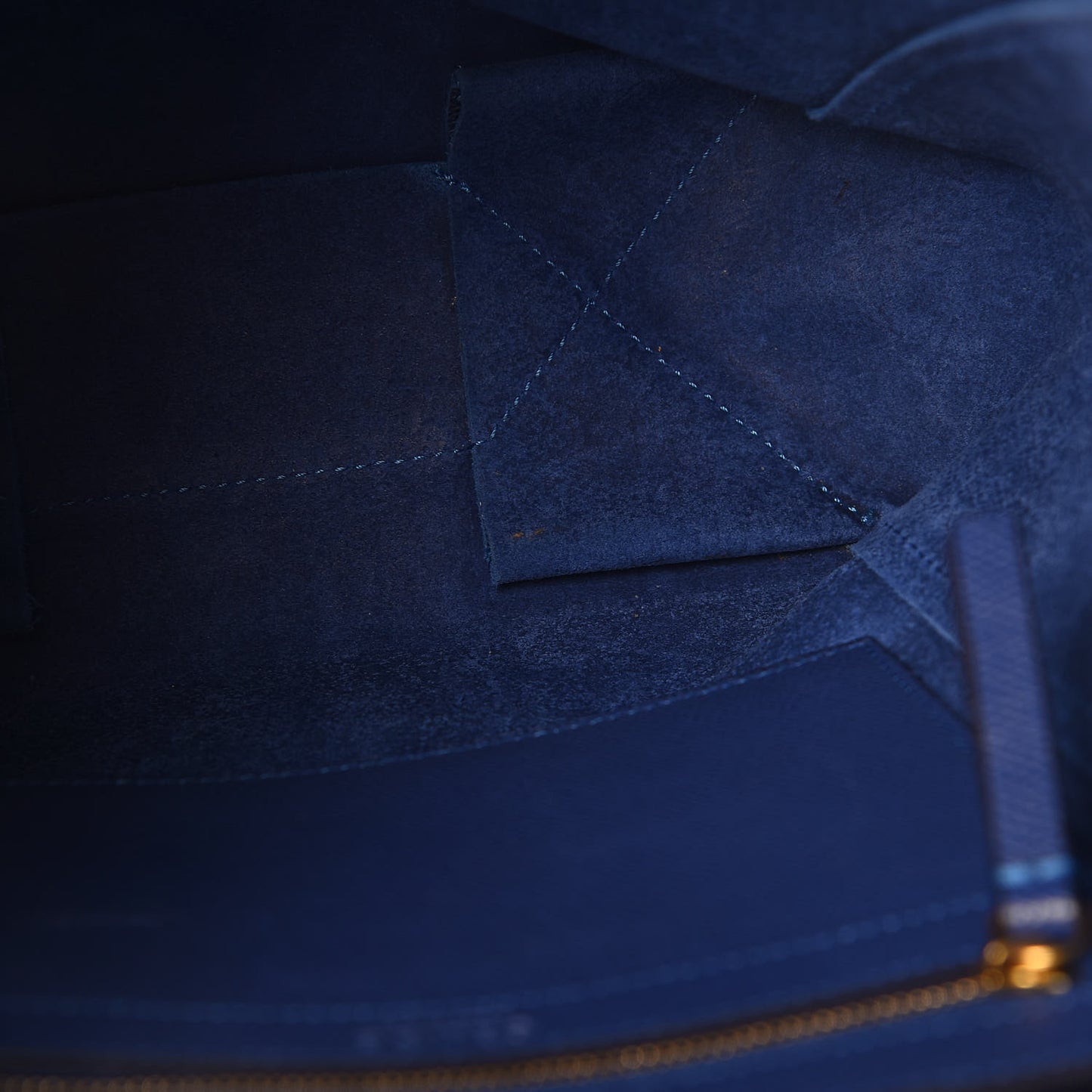 Grained Calfskin Small Vertical Cabas Indigo