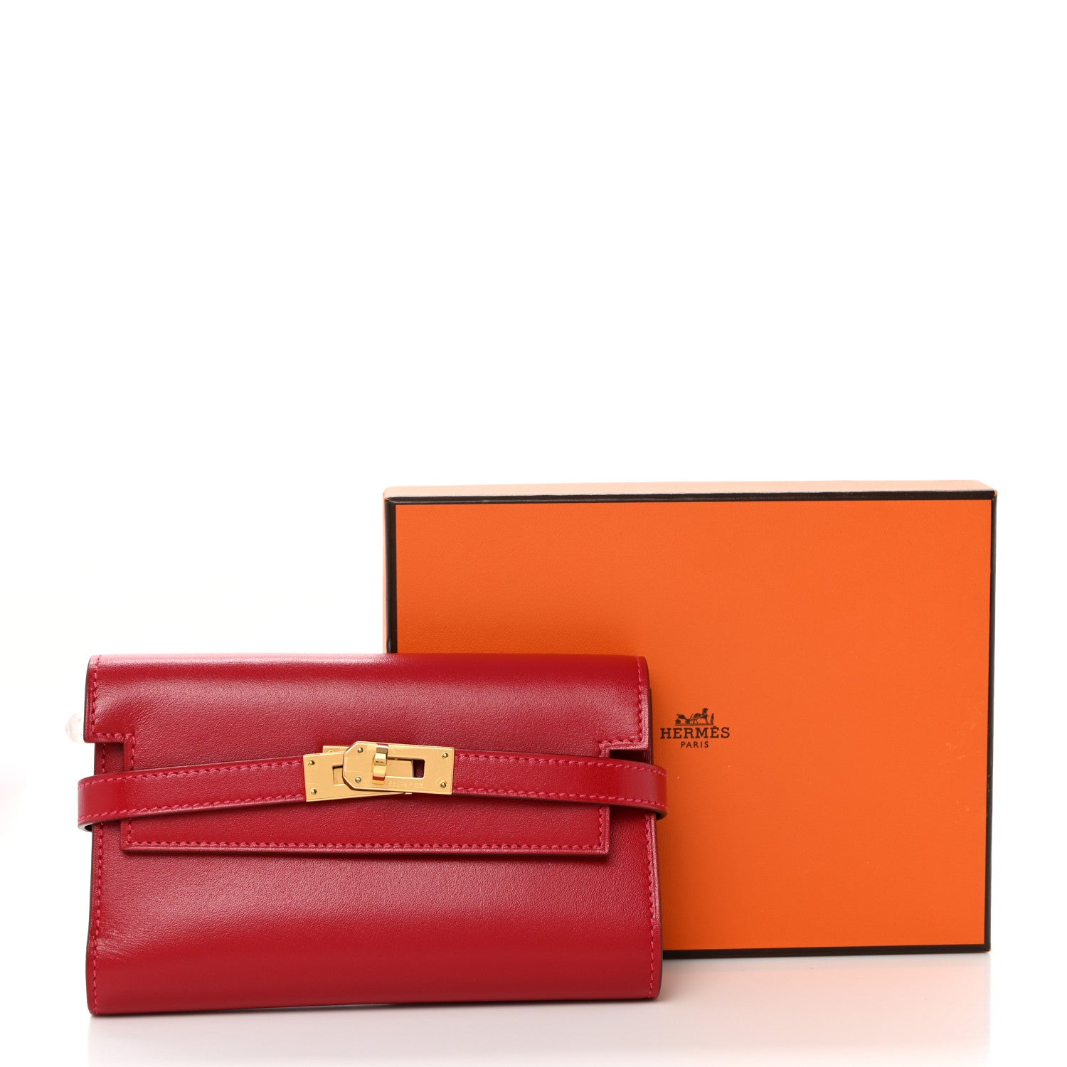 Hermes Tadelakt Kelly Medium Wallet Rouge Vif 8 of 8