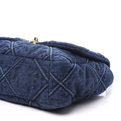 Chanel Denim Quilted Medium 19 Flap Blue 6 of 9
