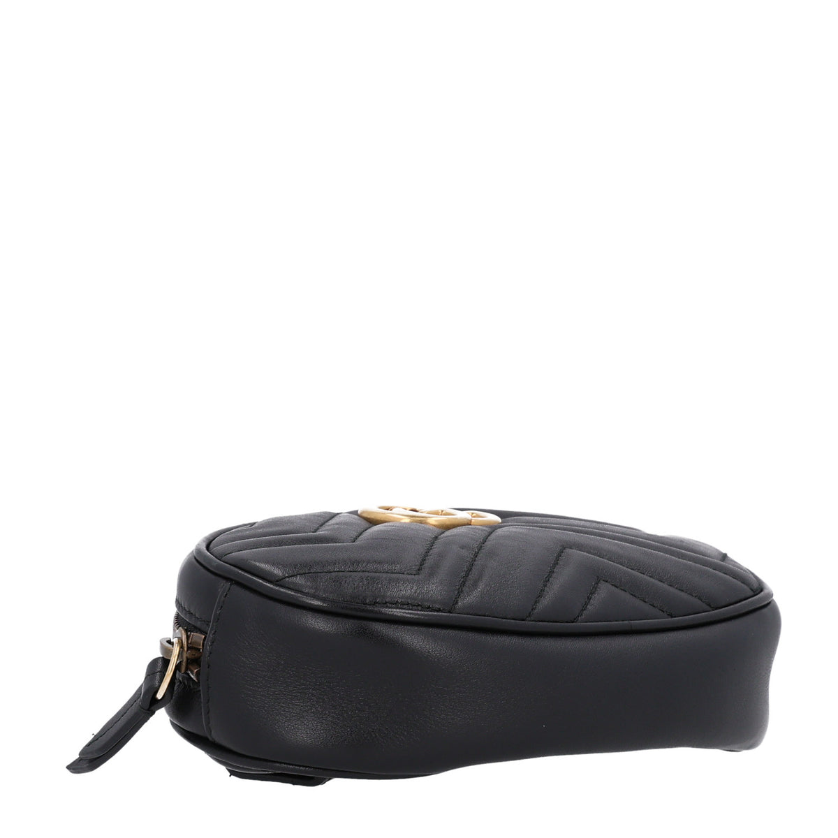 Gucci Calfskin Matelasse GG Marmont Belt Bag 75 30 Black 3 of 9