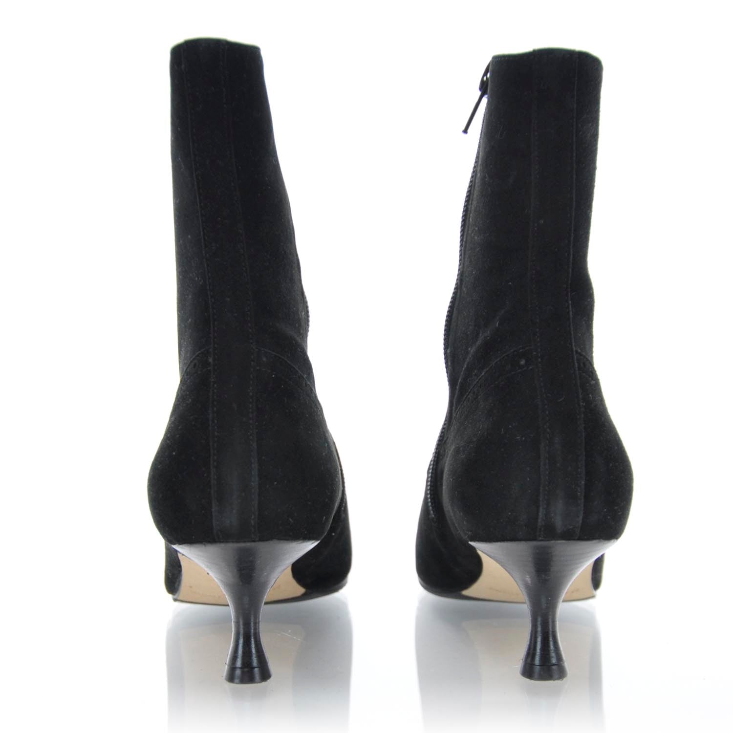 FASHIONPHILE MANOLOBLAHNIKSuedeZipAnkleBoots36.5Black 3 of 7