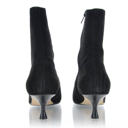 FASHIONPHILE MANOLOBLAHNIKSuedeZipAnkleBoots36.5Black 3 of 7
