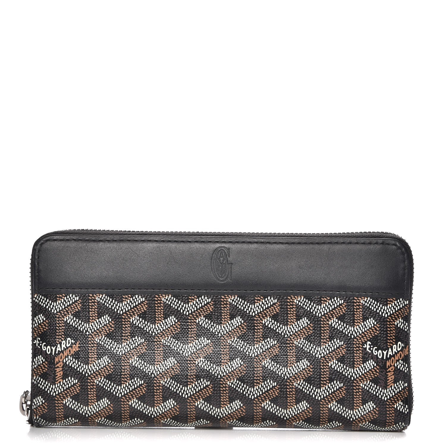 Goyard Goyardine Matignon Zip Around GM Wallet Black 1 of 7