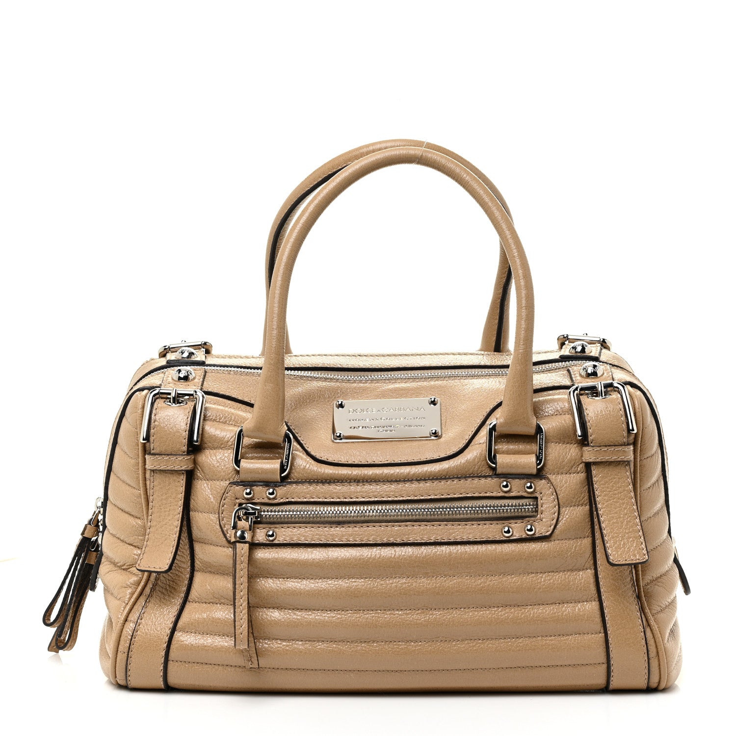 Dolce & Gabbana Grained Calfskin Easy Way Satchel Beige 1 of 20