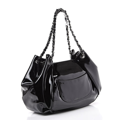 Chanel Patent Camellia Shoulder Bag Black 2 of 14