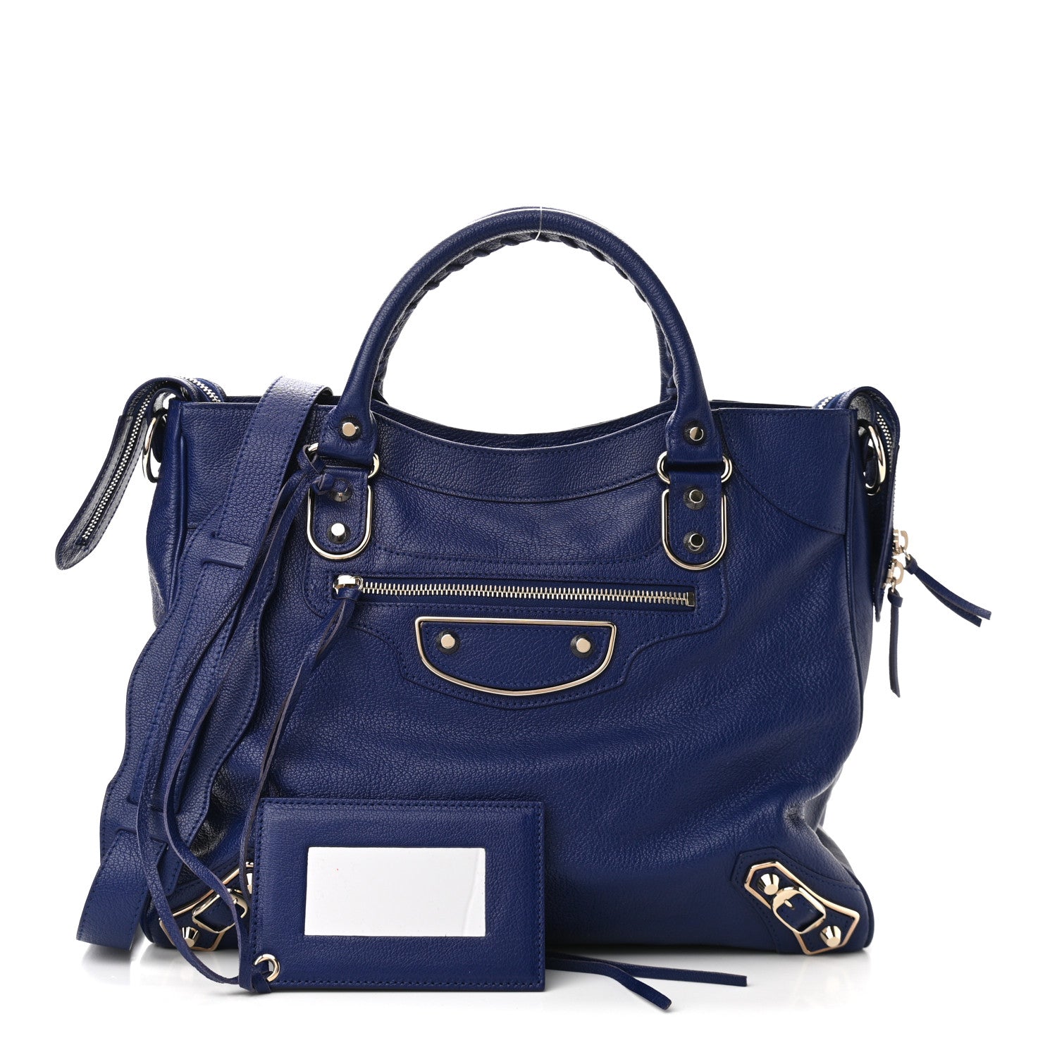 Balenciaga Chevre Gold Metallic Edge Hardware Velo Bleu Roi 1 of 9