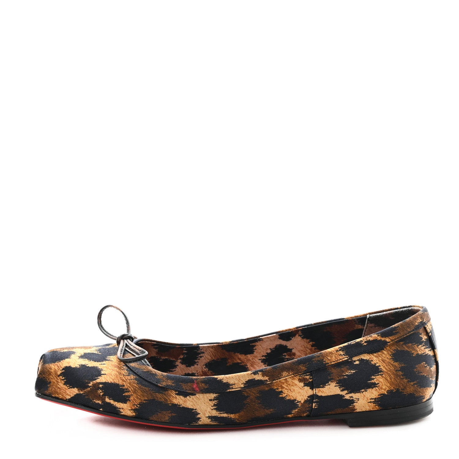 Christian Louboutin Crepe Satin Leopard Mamadrague Flats 37.5 Brown 1 of 8