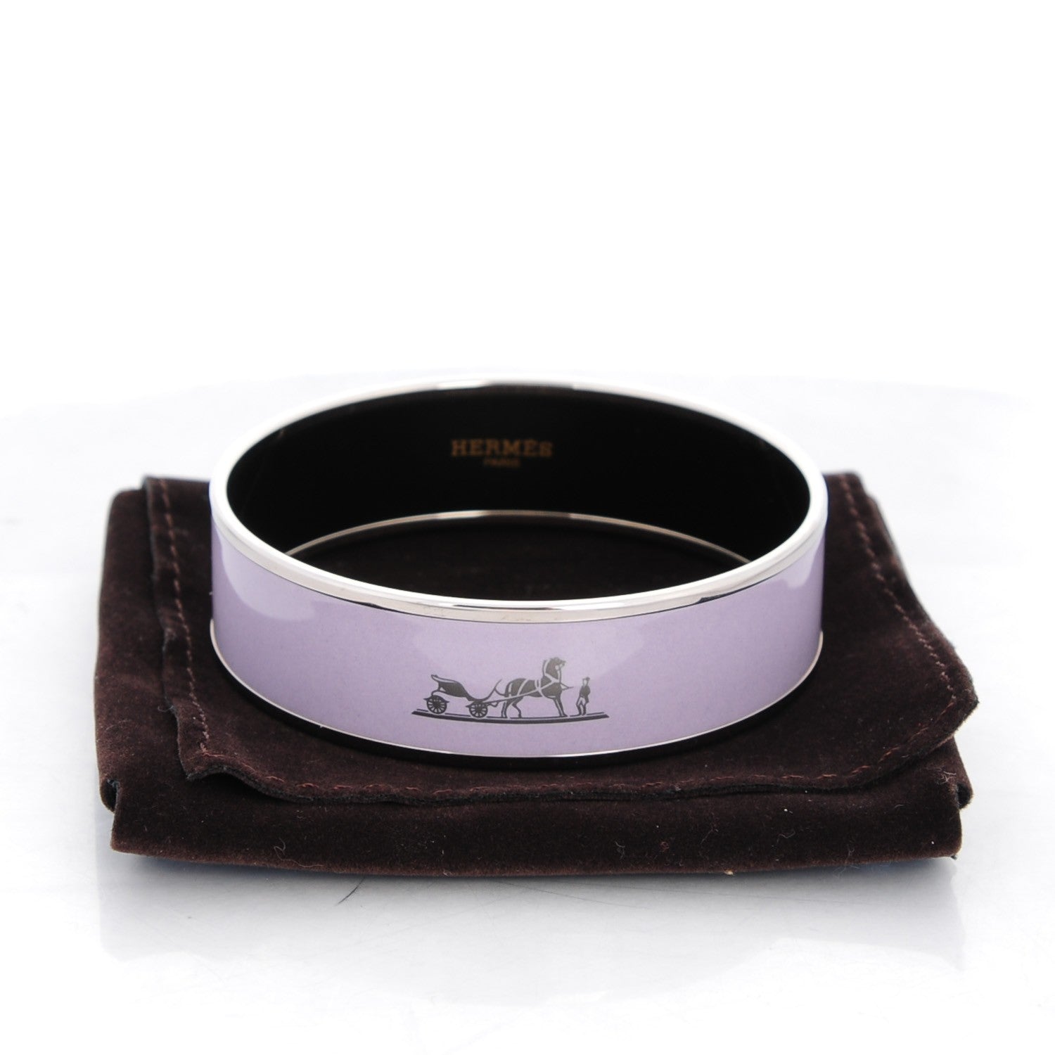 Hermes Enamel Printed Wide Caleche Bracelet 65 6 of 6