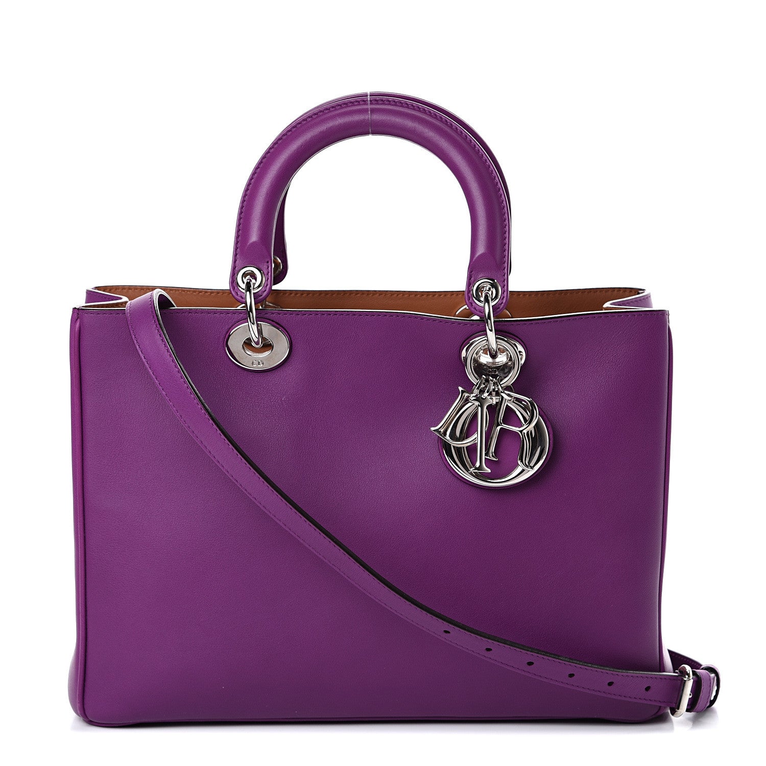 Christian Dior Smooth Calfskin Large Diorissimo Tote Purple 1 of 13