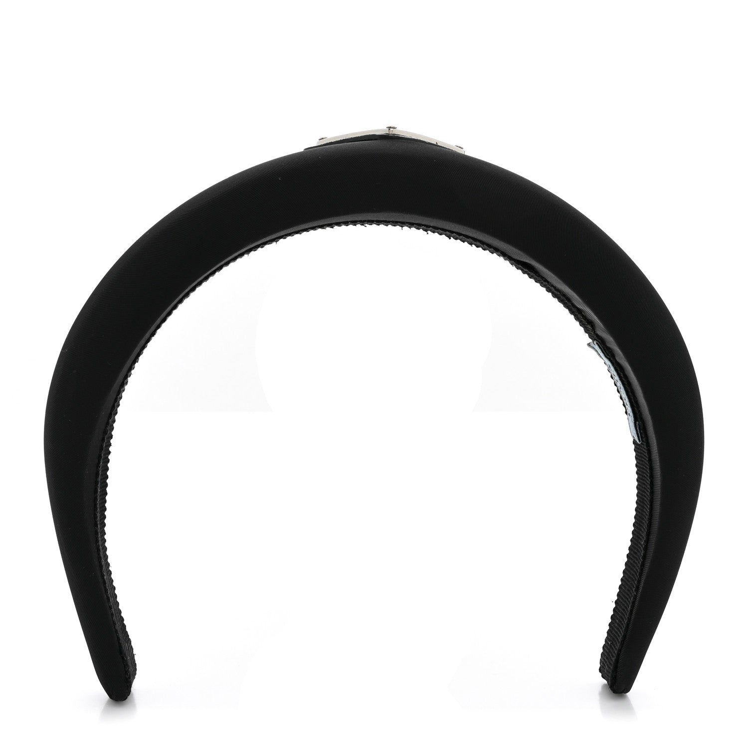 Prada Re-Nylon Metal Triangle Logo Headband Black 1 of 7
