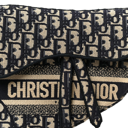 Christian Dior Oblique Embroidered Saddle Bag Blue 8 of 10