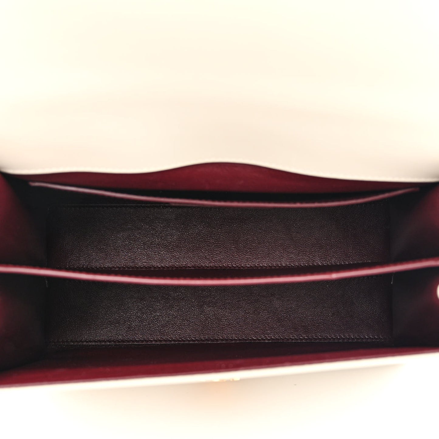 Smooth Calfskin Medium Classic Monogram Cassandra Top Handle Crema Soft Rouge Legion