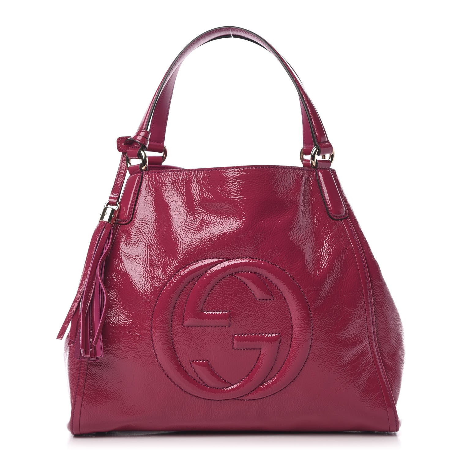 Gucci Vernice Naplack Medium Soho Shoulder Bag Bright Bouganville 1 of 10