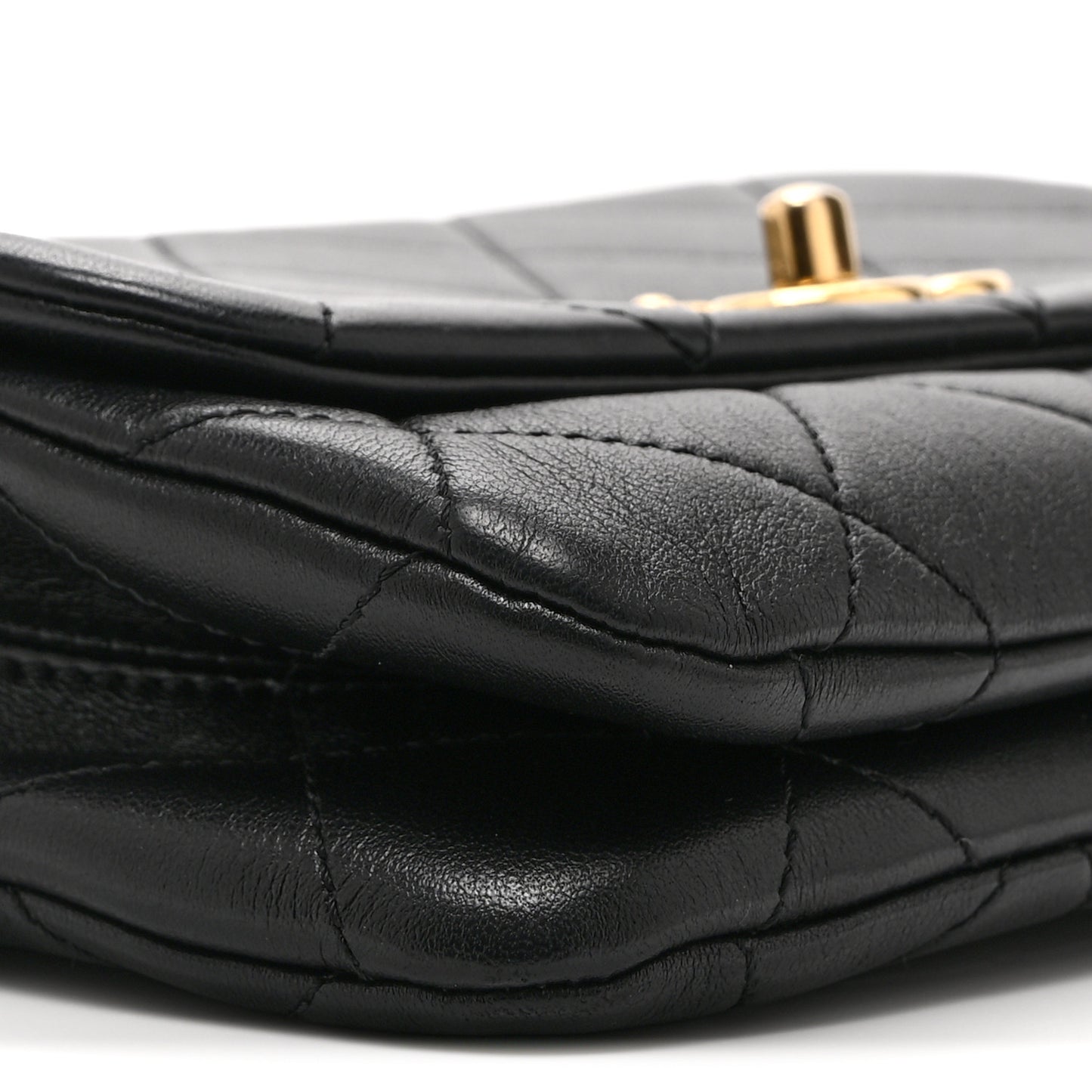 Lambskin Quilted Small Color Match Flap Black Multicolor
