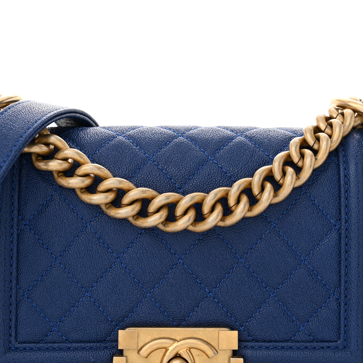 Chanel Caviar Quilted Small Boy Flap Dark Blue 8 of 10