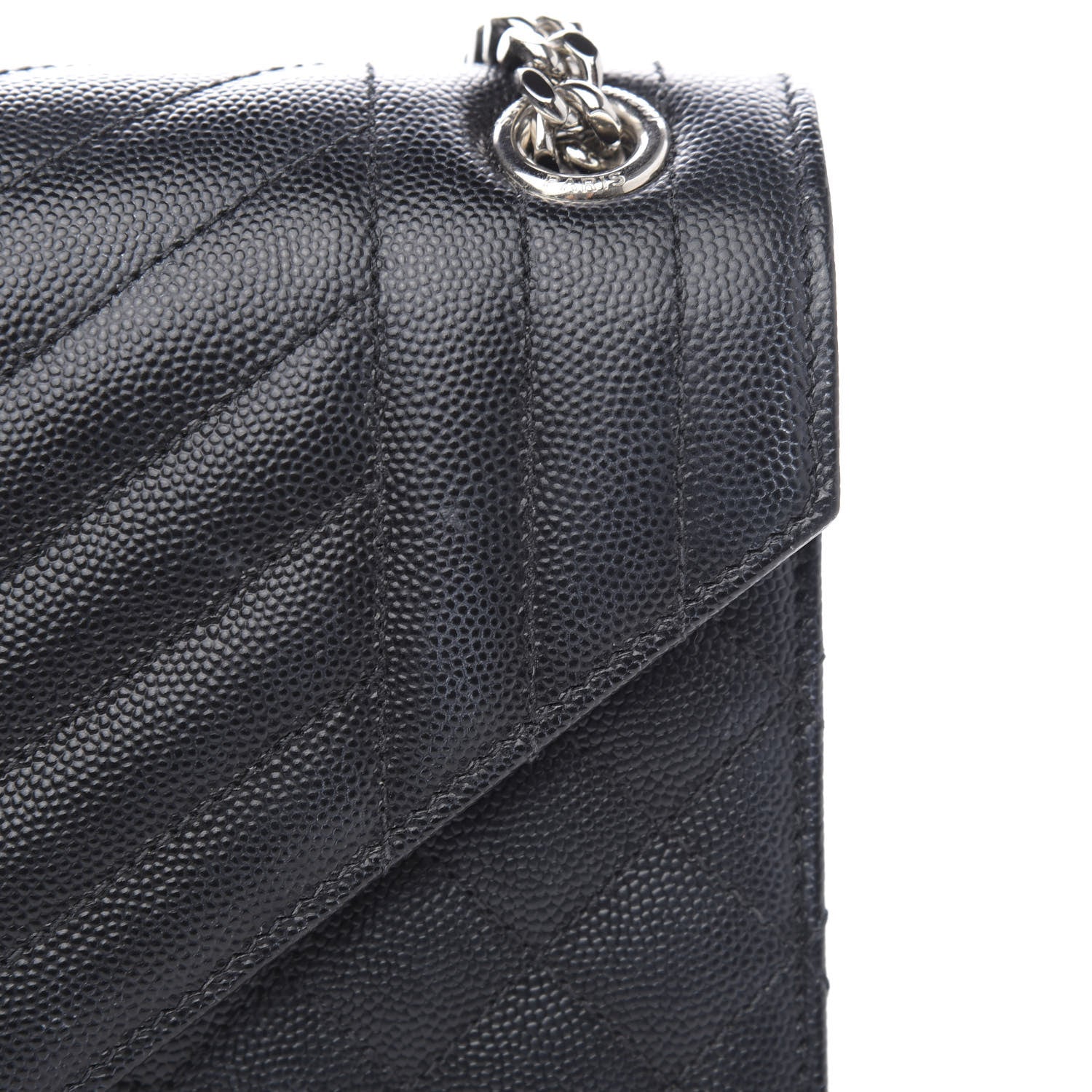 Saint Laurent Grain De Poudre Textured Mixed Matelasse Triquilt Medium Monogram Satchel Black 10 of 13