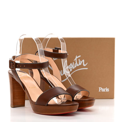 Christian Louboutin Nappa Loubi Bee Alta 130 Sandals 38.5 Cuoio 8 of 8