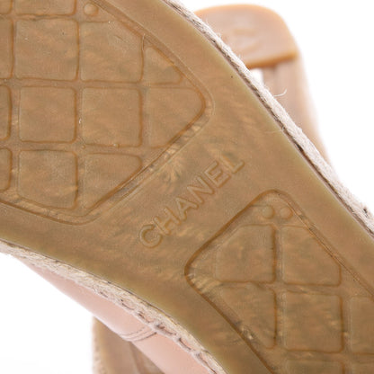 Chanel Lambskin CC Espadrilles 41 Nude 6 of 10