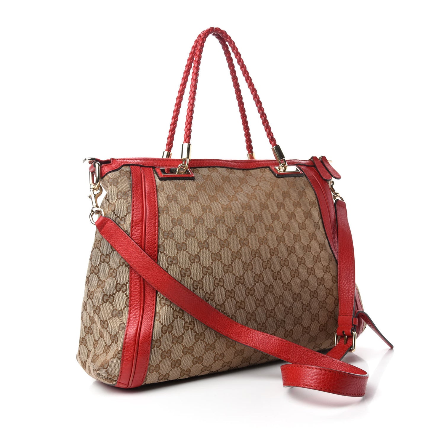 Monogram Large Bella Top Handle Bag Red