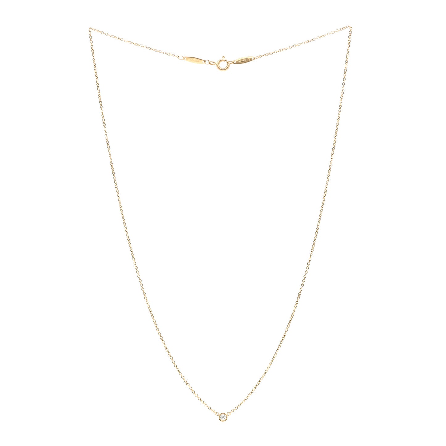 18K Yellow Gold Diamond .05ct Elsa Peretti Diamonds by the Yard Pendant Necklace
