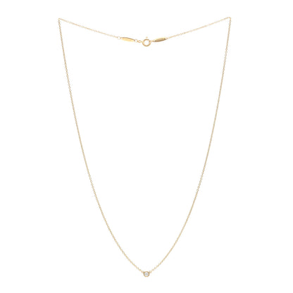 Tiffany 18K Yellow Gold Diamond .05ct Elsa Peretti Diamonds by the Yard Pendant Necklace 3 of 4