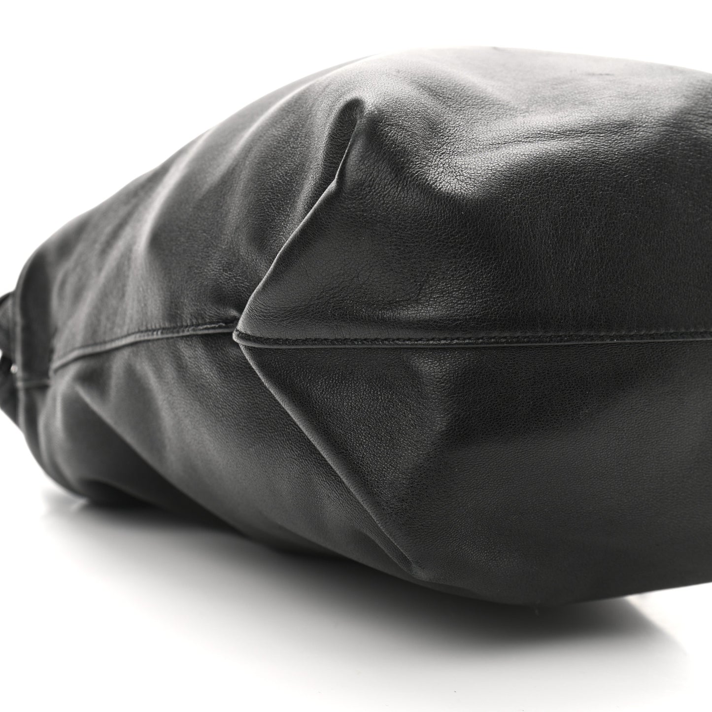 Lambskin Small Teddy Bucket Bag Black