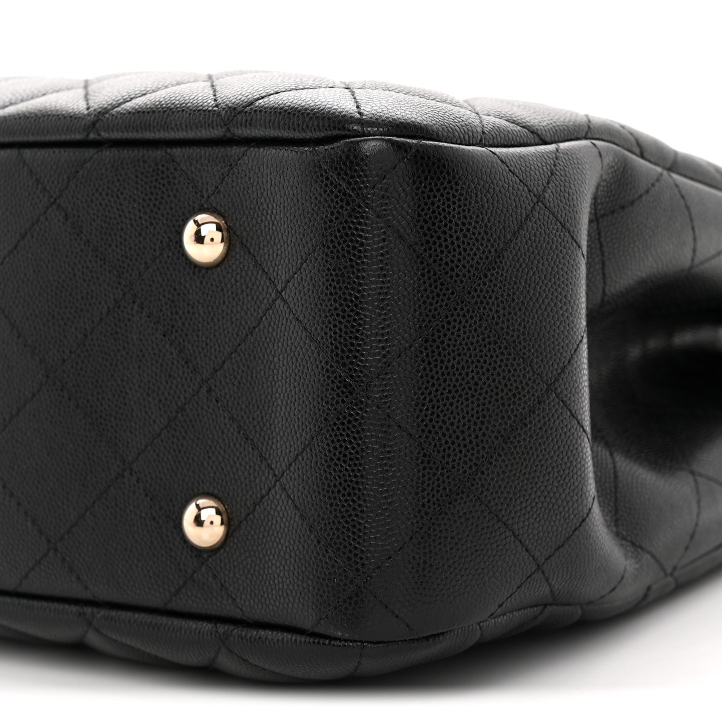 Caviar Quilted Large Shopping Tote Black