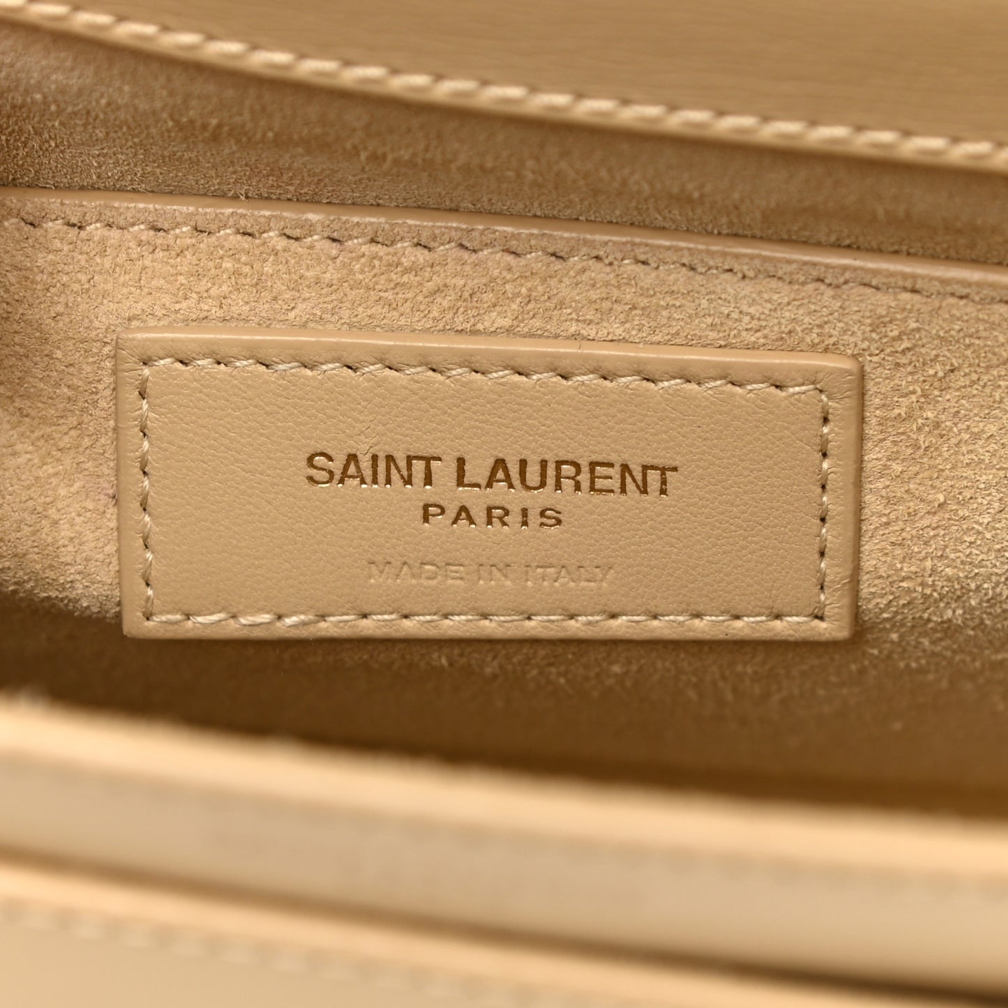 Smooth Calfskin Medium Monogram Sunset Satchel Beige