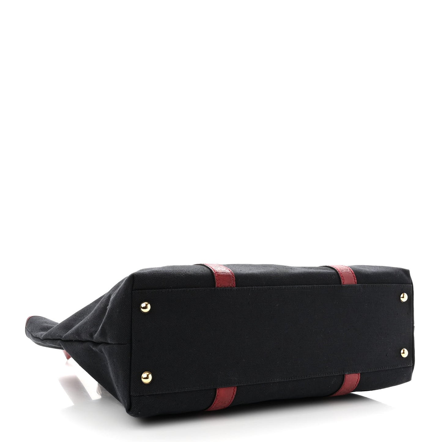 Guccissima Canvas Large Tote Black Dark Red